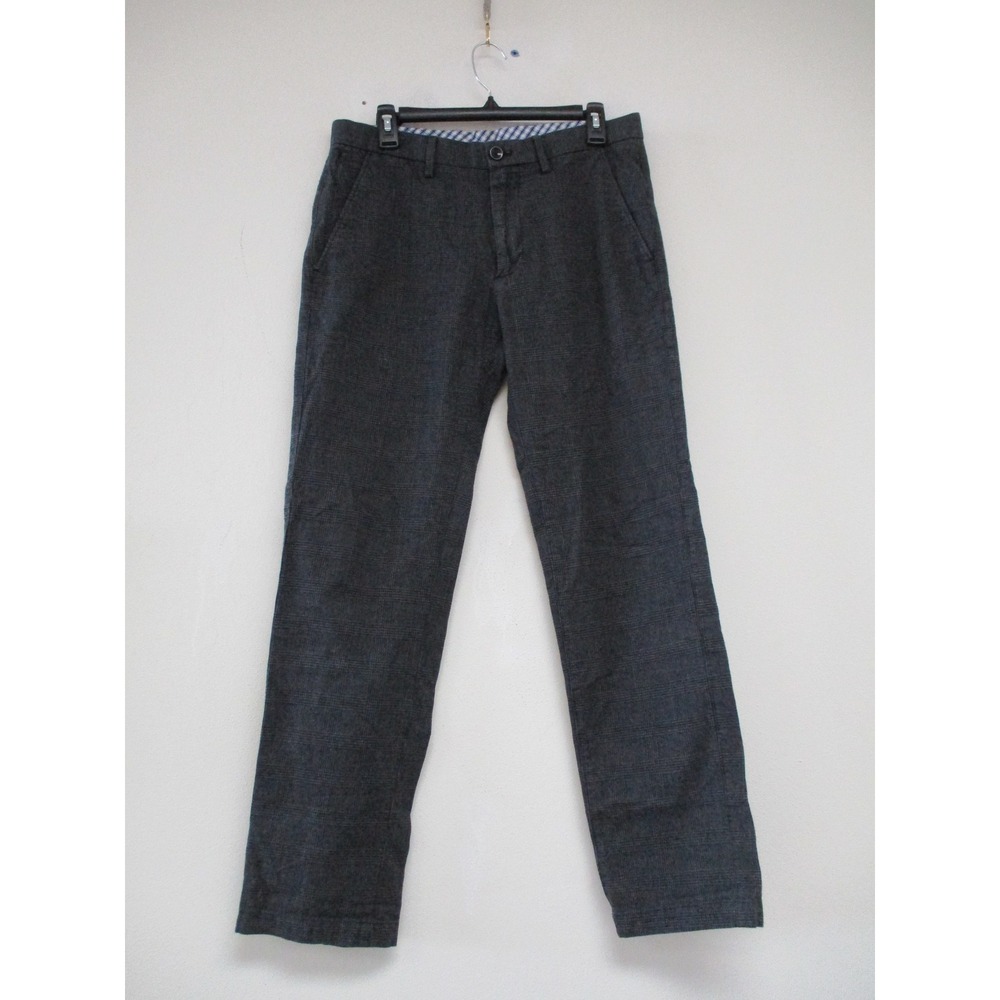 Banana Republic Pants Men 31x29 Gray Glen Plaid Straight Leg Trousers Casual